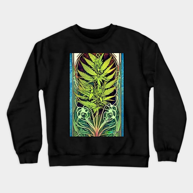 Vintage Cannabis Dreams 18 Crewneck Sweatshirt by Benito Del Ray